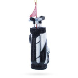 Golf Bag with Clubs Glass Christmas Ornament