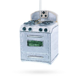 Silver Oven Stove Range Glass Christmas Ornament