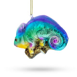 Rainbow Chameleon Glass Christmas Ornament