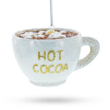 Hot Cocoa Cup Glass Christmas Ornament