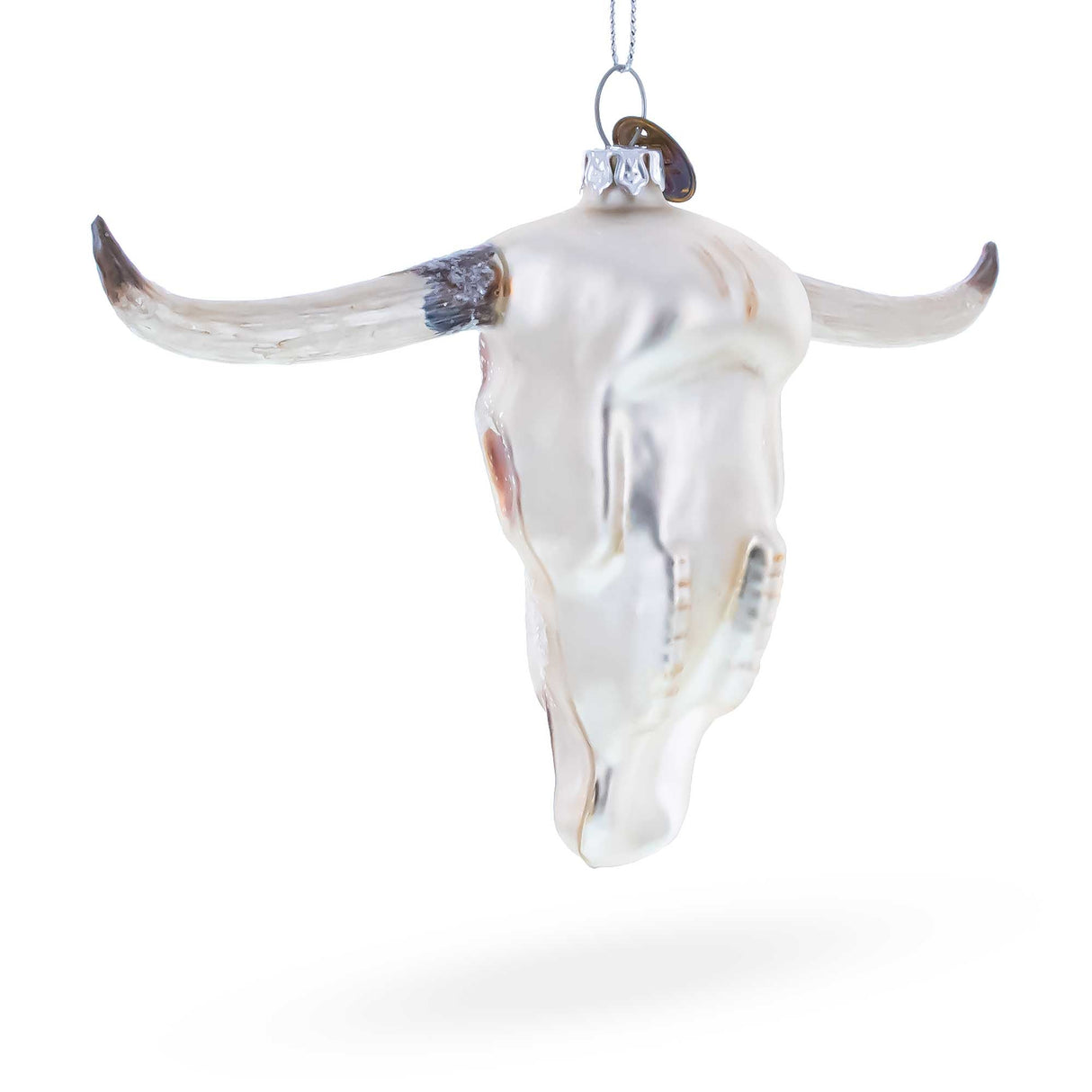 Cow Skull Glass Christmas Ornament