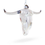 Cow Skull Glass Christmas Ornament