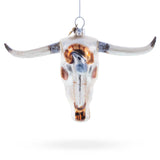 Cow Skull Glass Christmas Ornament