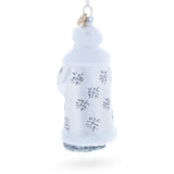 Santa in Elegant White Glass Christmas Ornament