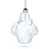 Cupcake Clear Glass Christmas Ornament