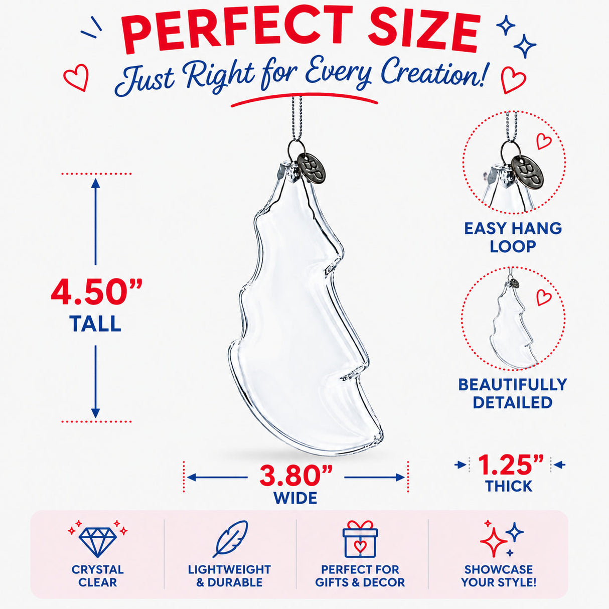 Christmas Tree Clear Glass Christmas Ornament