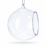 Spherical Openwork Clear Glass Christmas Ornament 4.5 Inches