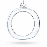 Spherical Openwork Clear Glass Christmas Ornament 4.5 Inches