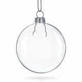 Set of 3 Flat Disc Clear Mini Glass Christmas Ornaments 2.85 Inches