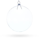 Set of 3 Flat Disc Clear Glass Christmas Ornaments 5.4 Inches