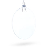 Set of 3 Flat Disc Clear Glass Christmas Ornaments 5.4 Inches