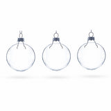 Set of 3 Clear Glass Ball Ornament 2.5