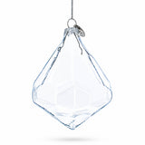 Diamond Shape Clear Glass Christmas Ornament 3.6 Inches