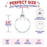 Set of 3 Clear Glass Ball Ornament 2.5