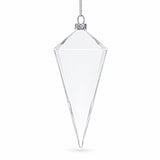 Diamond Clear Glass Christmas Ornament 3.6 Inches
