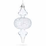Triple Oval Finial Clear Glass Christmas Ornament 6.6 Inches