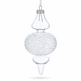 Triple Oval Finial Clear Glass Christmas Ornament 6.6 Inches
