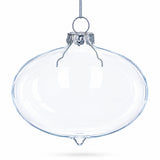 Set of 3 Onion Shape Clear Glass Christmas Ornament 4.15 Inches
