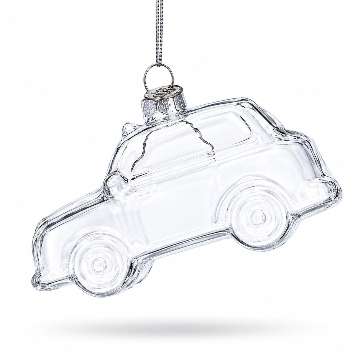 Car Clear Glass Christmas Ornament