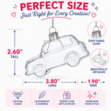 Car Clear Glass Christmas Ornament