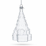 Gifts by Christmas Tree Clear Glass Christmas Ornament.