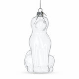 Unpainted Dog Clear Glass Christmas Ornament