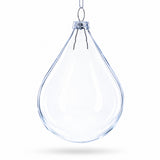 Set of 3 Water Drop Clear Glass Ornament 4.5 Inches