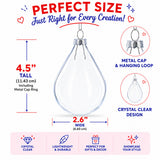 Set of 3 Water Drop Clear Glass Ornament 4.5 Inches