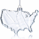 USA Map Clear Glass Christmas Ornament