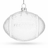 Football Clear Glass Christmas Ornament