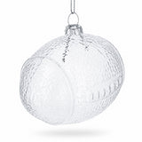 Football Clear Glass Christmas Ornament