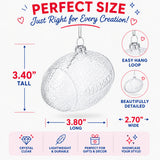 Football Clear Glass Christmas Ornament