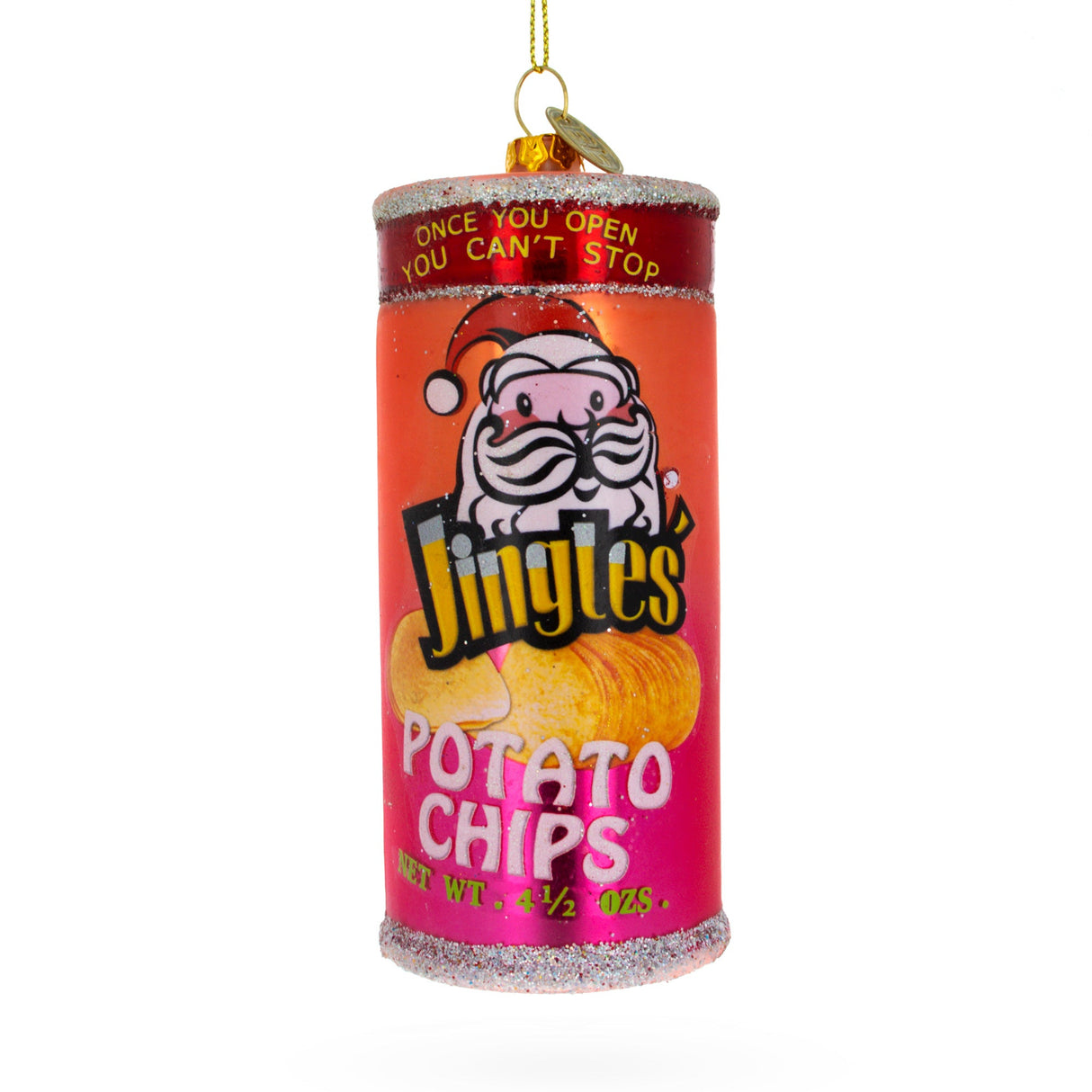 Potato Chips Glass Christmas Ornament