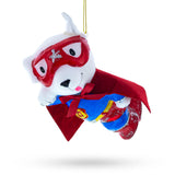 Super Dog Hero Glass Christmas Ornament