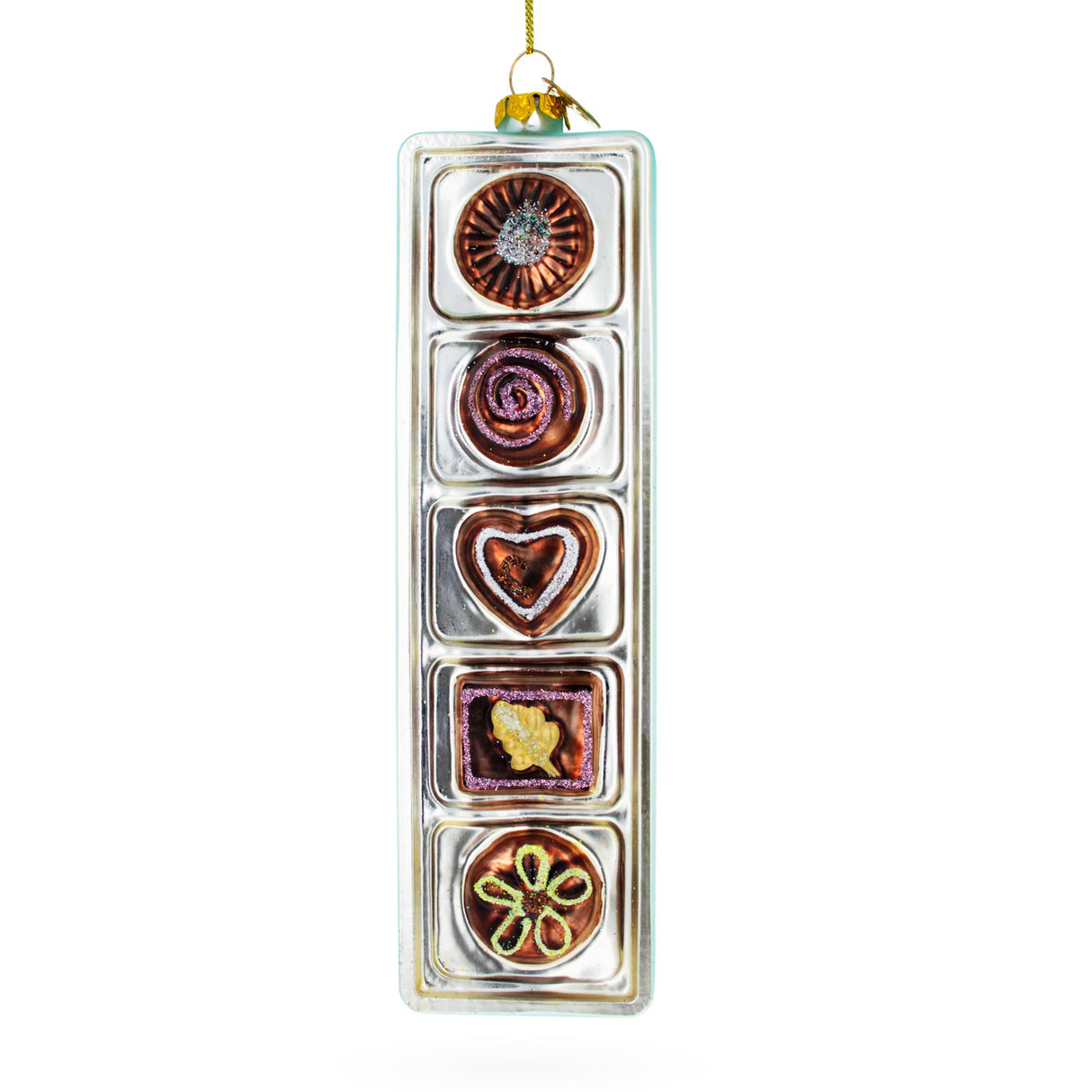 Box of Chocolates Glass Christmas Ornament