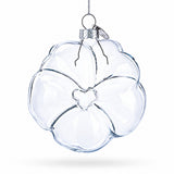 Flower-Shaped Clear Glass Christmas Ornament