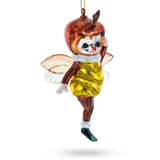 Adorable Little Bee Glass Christmas Ornament