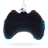 Sleek Black Video Game Controller Glass Christmas Ornament