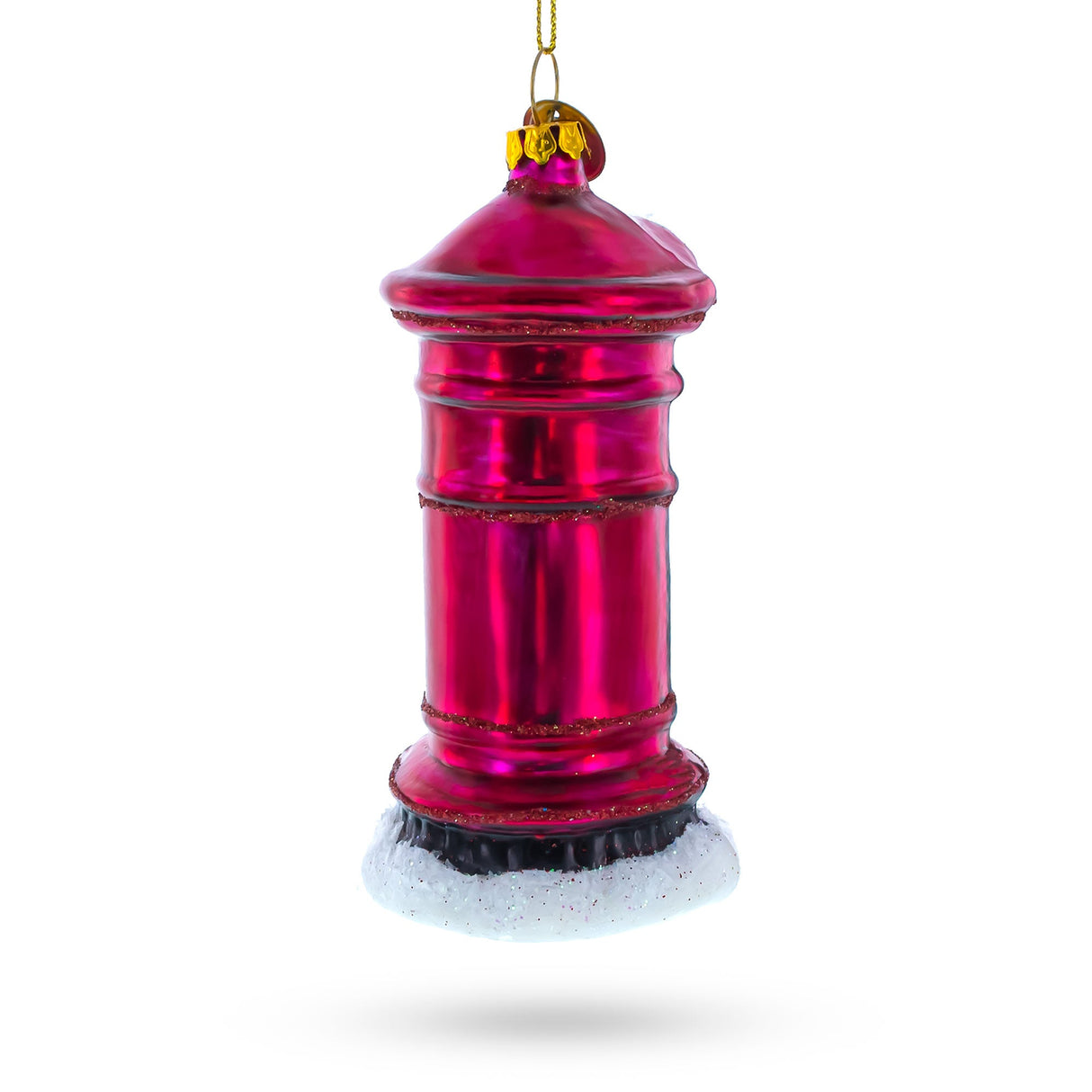 Red Mailbox with Letter to Santa Glass Christmas Ornament