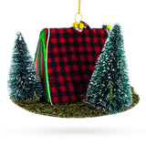 Shelter in the Woods Glass Christmas Ornament
