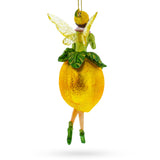 Enchanting Citrus Lemon Fairy Glass Christmas Ornament