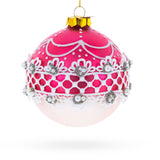 Elegant Laced Pink Glass Christmas Ornament