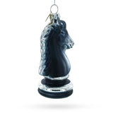 Black Knight Chess Glass Christmas Ornament