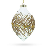 Golden Glitters on Clear Glass Radiant Glass Christmas Ornament