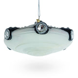 Intriguing UFO/ Alien Spaceship Glass Christmas Ornament