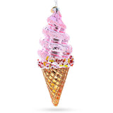 Pink Ice Cream Glass Christmas Ornament