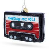Audio Tape Cassette Glass Christmas Ornament