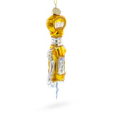 Gold and Silver Corkscrew Glass Christmas Ornament