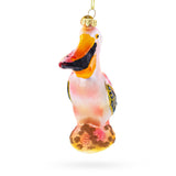 Standing Pelican Glass Christmas Ornament