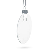 Set of 3 Flat Disc Clear Glass Christmas Ornaments 3.7 Inches